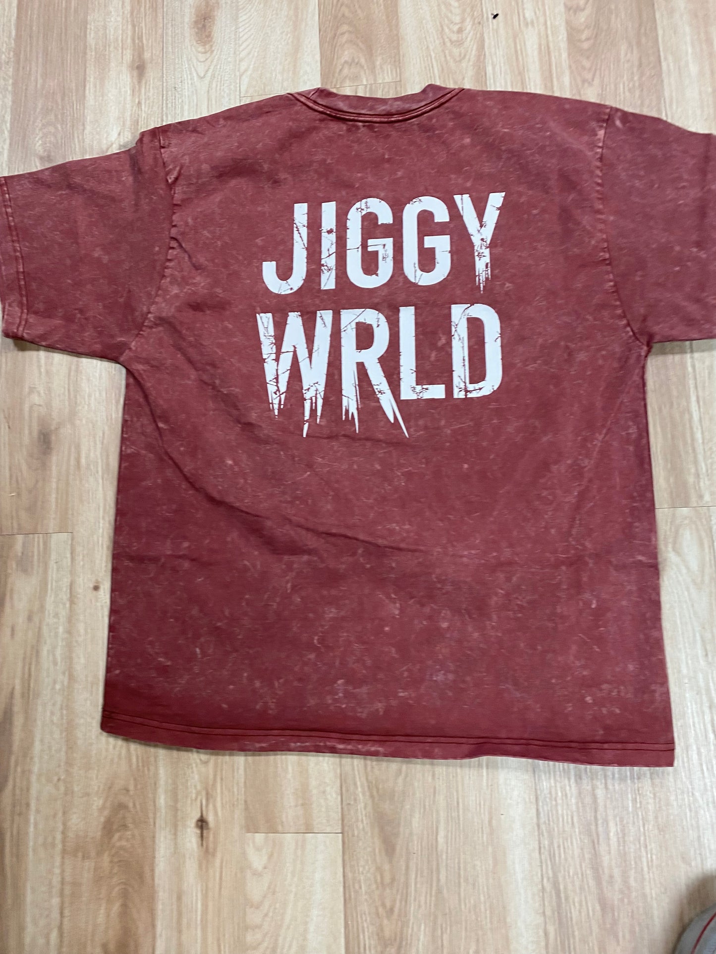 JIGGY WRLD Acid Wash Oversized Tee